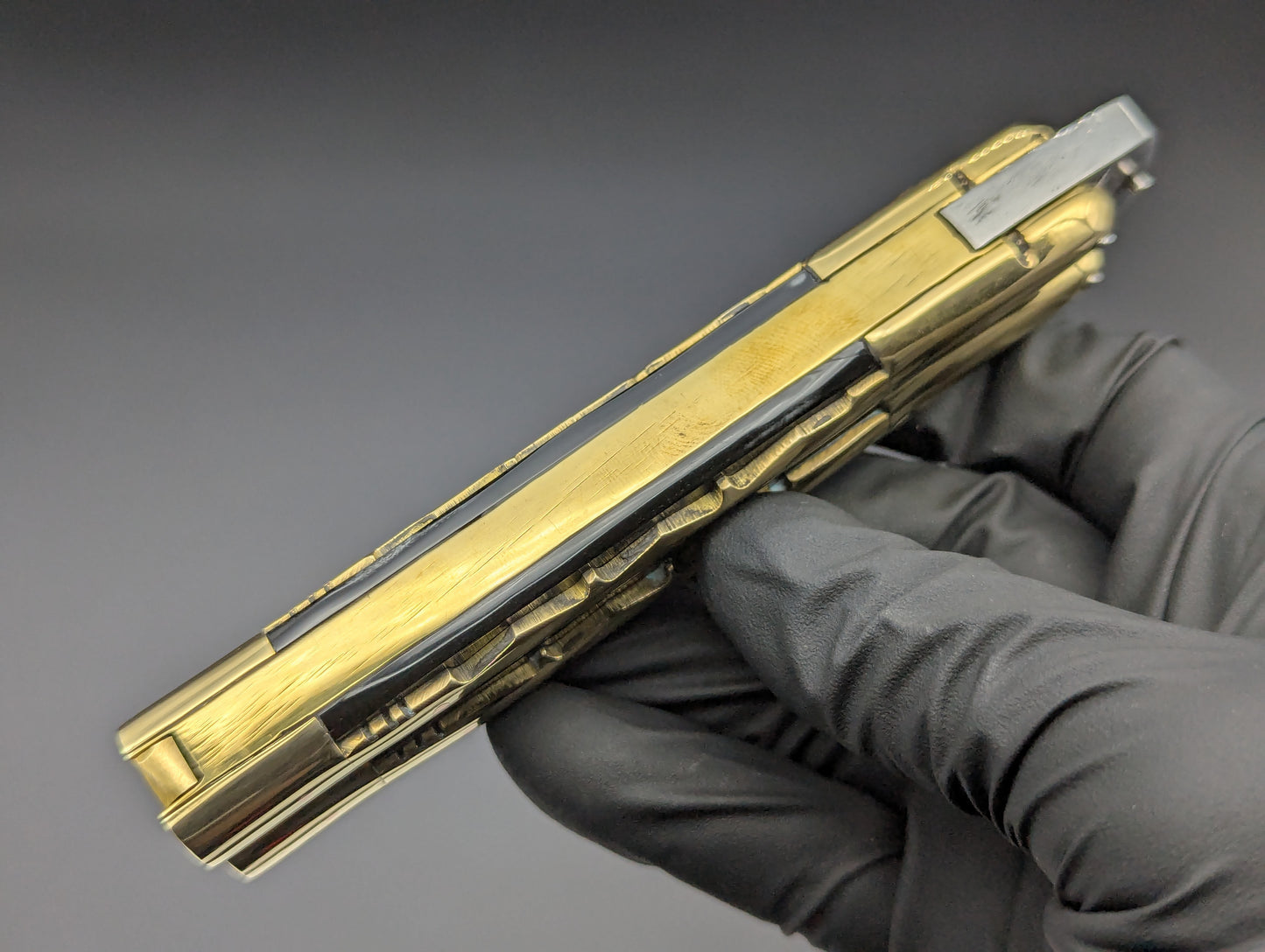 23cm TRADITIONAL PHILIPPINES HANDMADE BALISONG KRIS KALAPKOP BLACK