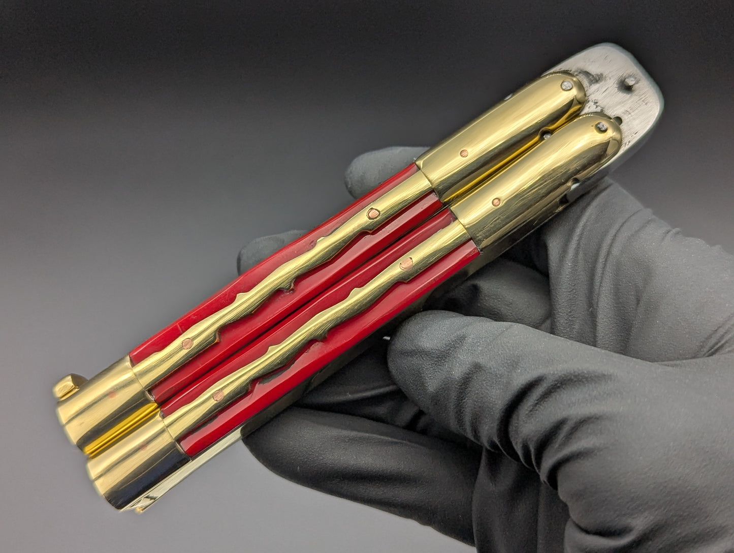 9" KRIS KALAPKUP RED FHM BALISONG KNIFE