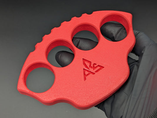 RED NPE 3/4" A.R.S. FAT BOY 3D PRINTED KNUCKLE DUSTER