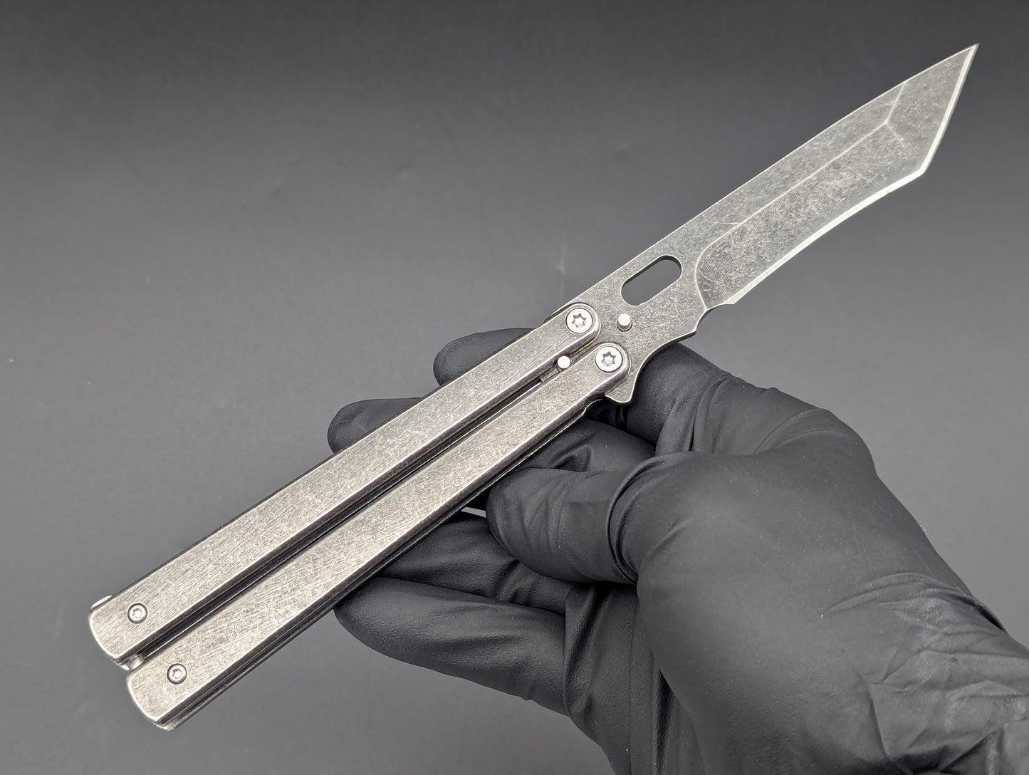 STONEWASHED TANTO WHIPLASH BUTTERFLY KNIFE