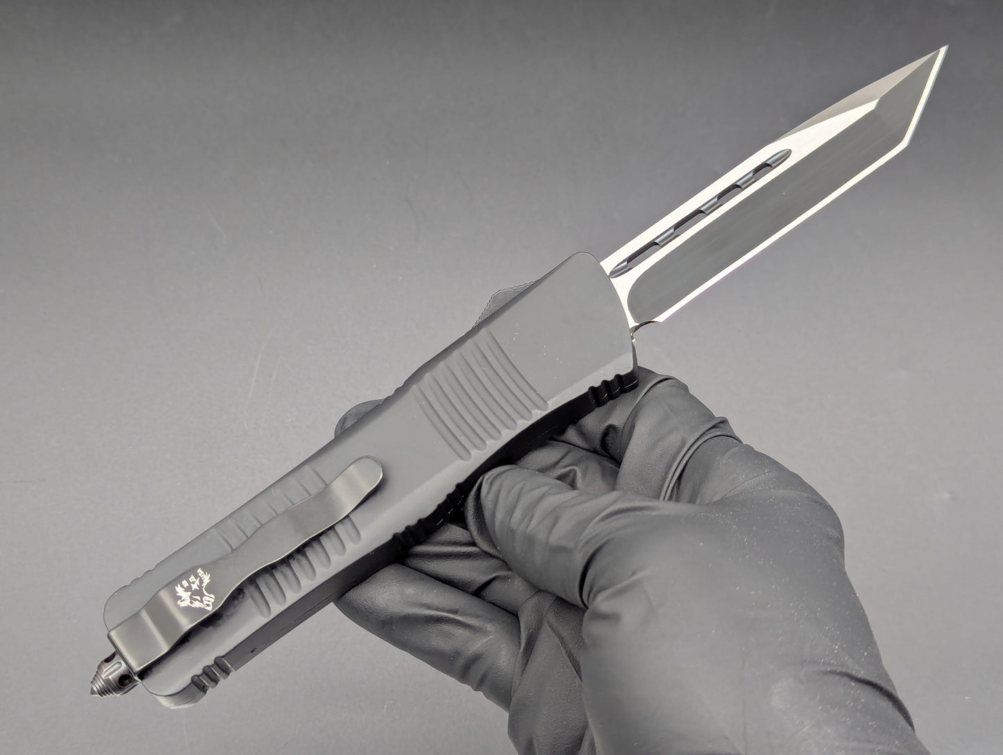 9.5" XL BLACK TACTICAL TANTO OTF AUTOMATIC KNIFE