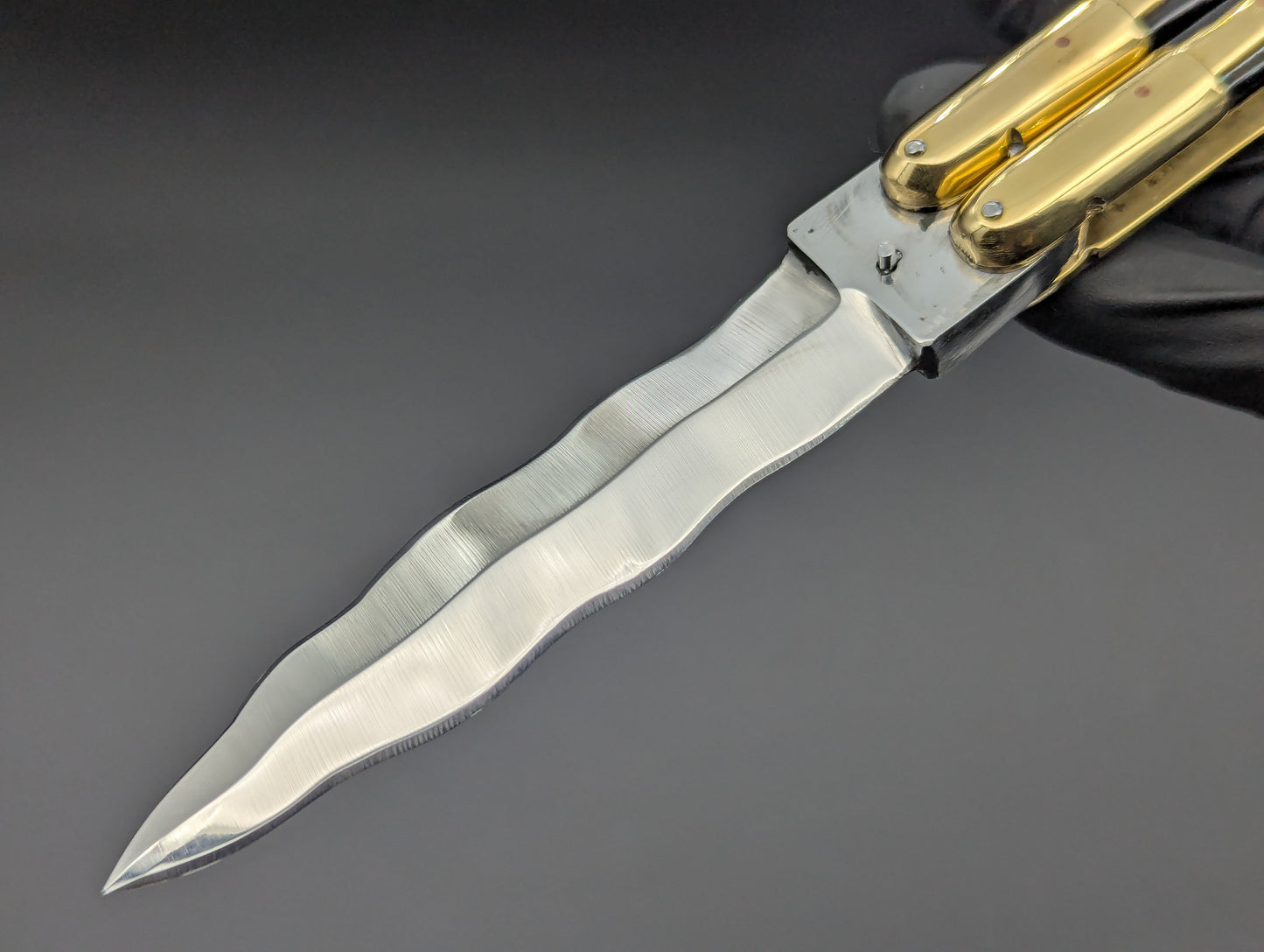 23cm TRADITIONAL PHILIPPINES HANDMADE BALISONG KRIS KALAPKOP BLACK