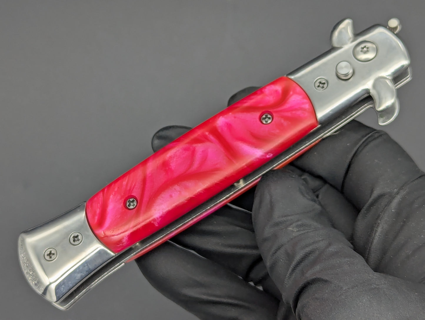 PINK PEARL MILANO DIABLO STILETTO SWITCHBLADE KNIFE