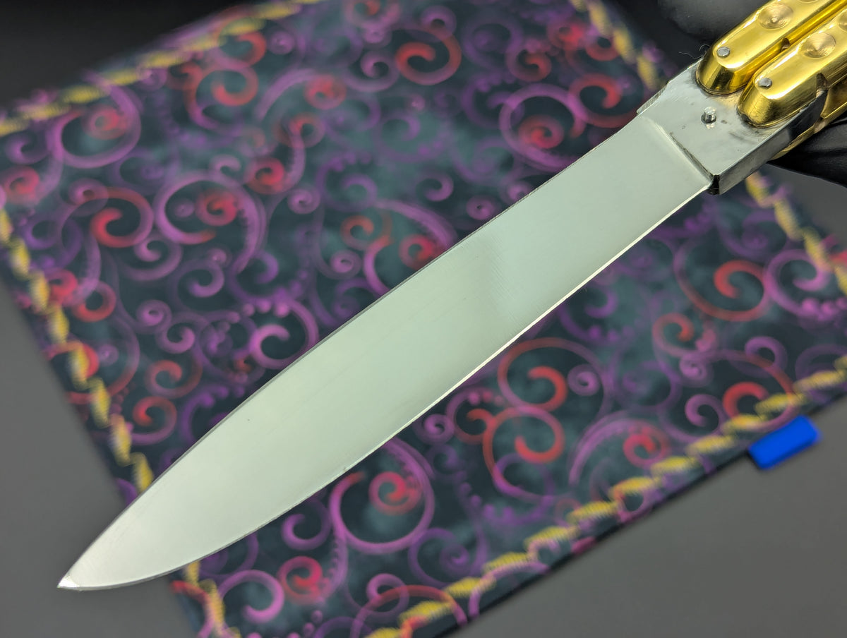 366 GRAM SOLID BRASS FHM BALISONG KNIFE "RAZOR"