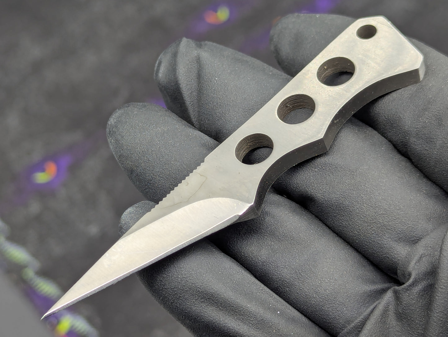 3.5" HARDENED STEEL SPIKE MINI NECK KNIFE w/ SHEATH