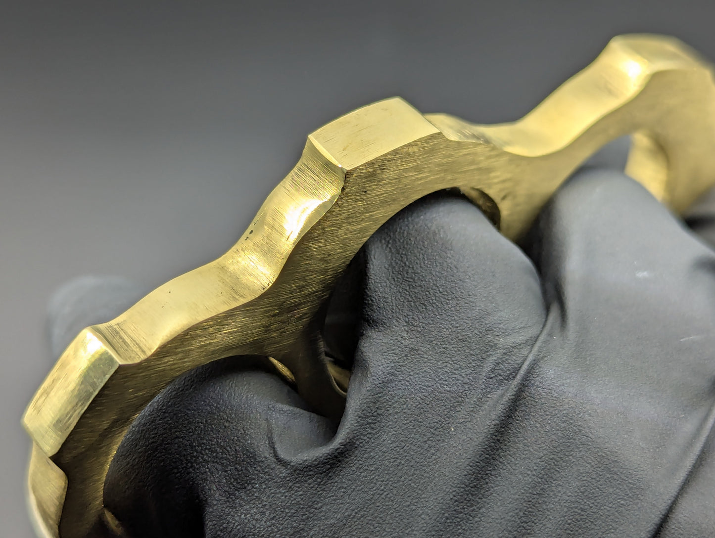 Solid Brass Keyring Belt Loop Knuckle Duster