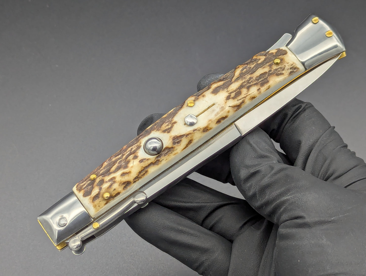 11" STAG HORN FRANK BELTRAME SWINGUARD SWITCHBLADE STILETTO