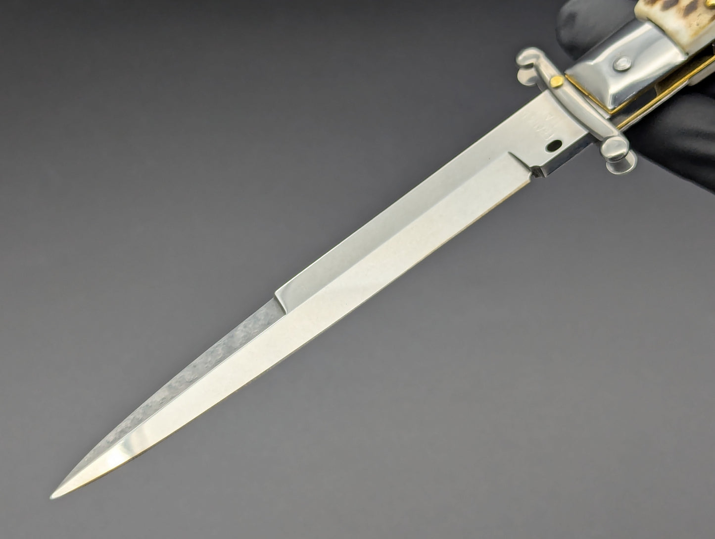 11" STAG HORN FRANK BELTRAME SWINGUARD SWITCHBLADE STILETTO