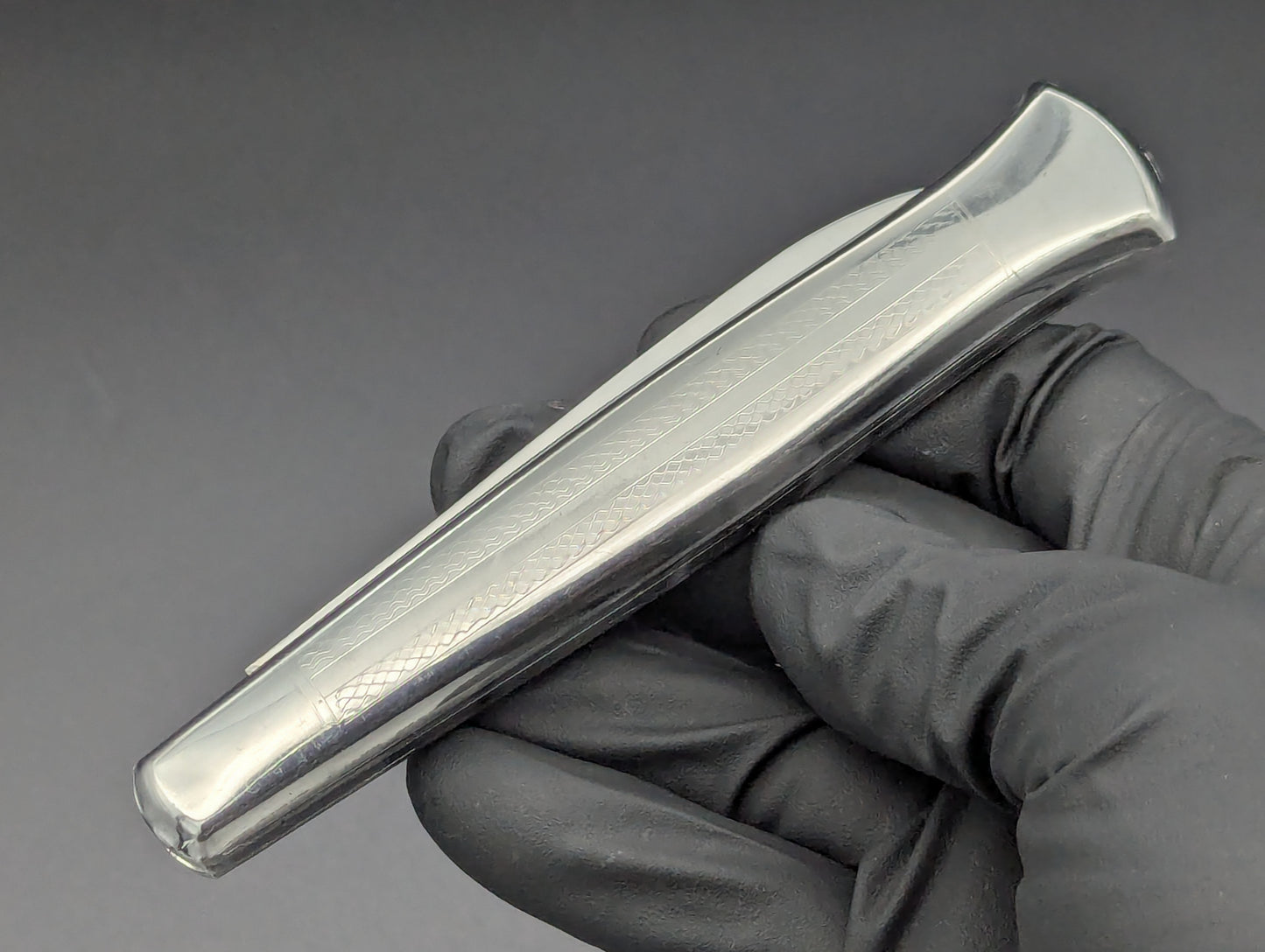 XL ANTIQUE ITALIAN STAINLESS FANTAIL SWITCHBLADE KNIFE