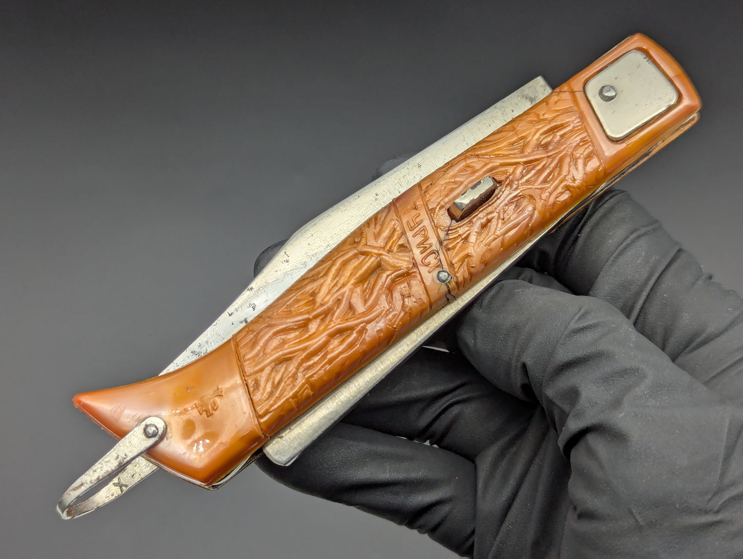 VINTAGE RUSSIAN VORZMA CITY AUTOMATIC HUNTING KNIFE