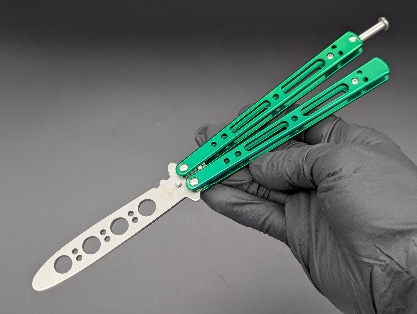 GREEN SKELETONIZED BALISONG TRAINER