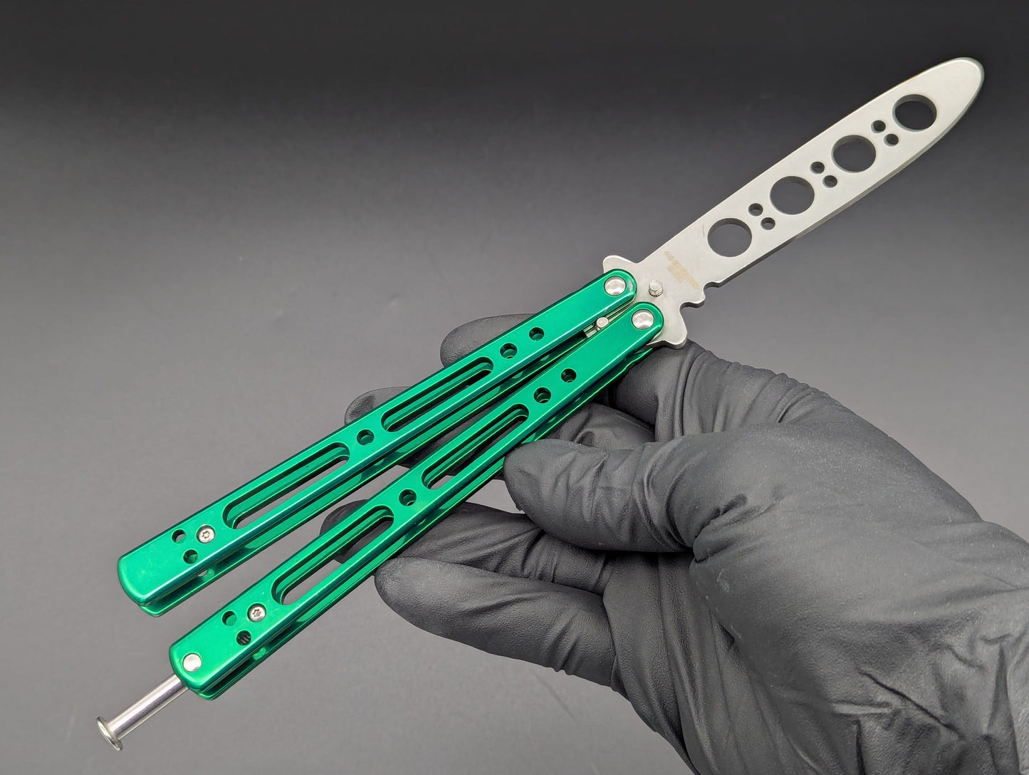 GREEN SKELETONIZED BALISONG TRAINER