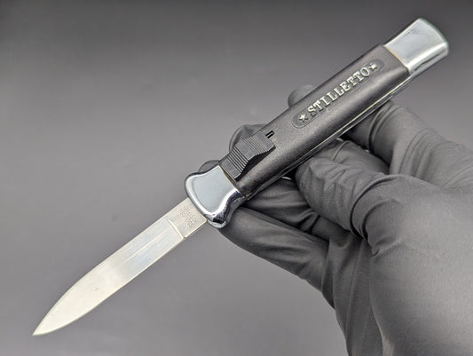 VINTAGE 80"s STILETTO NATO MILITARY D/A OTF KNIVES