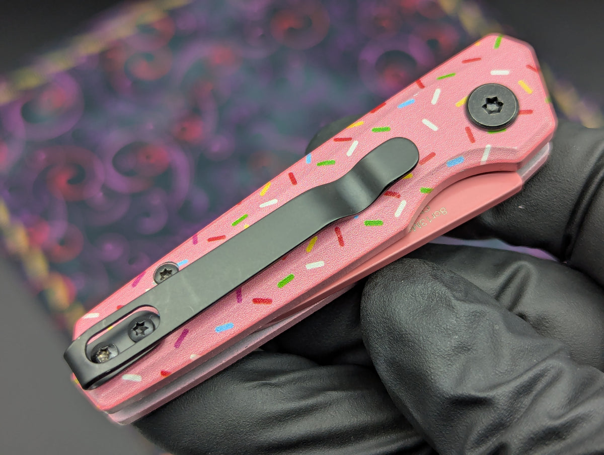 PINK SPRINKLE DONUT CALI LEGAL SWITCHBLADE KNIFE