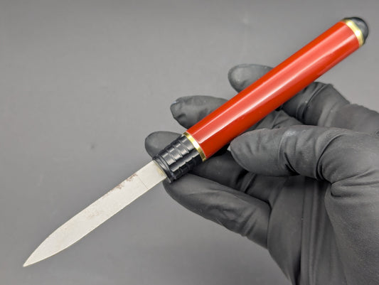 Vintage BELL Brand D/A OTF Gentleman's Pen Red & Gold