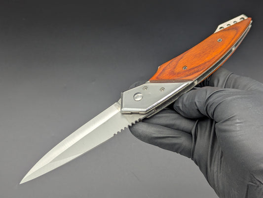 9.25"XL ROSEWOOD HAWK AUTOMATIC OPENING KNIFE