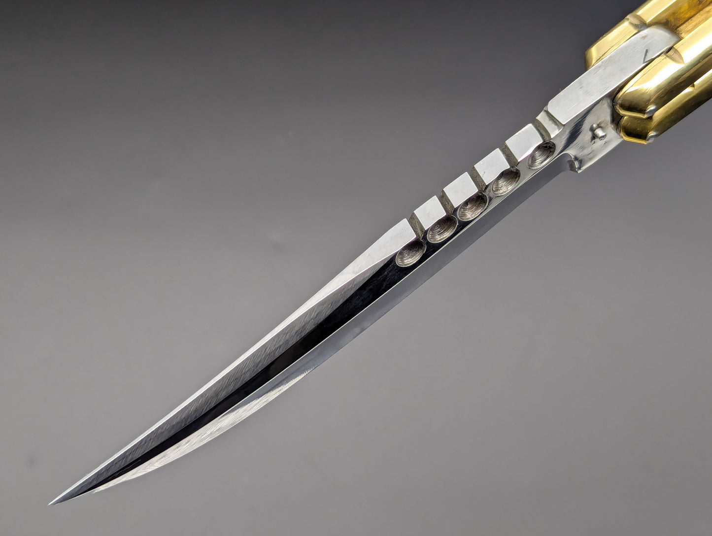 402G FHM SOLID BRASS BALISONG RAMBO CLIP POINT