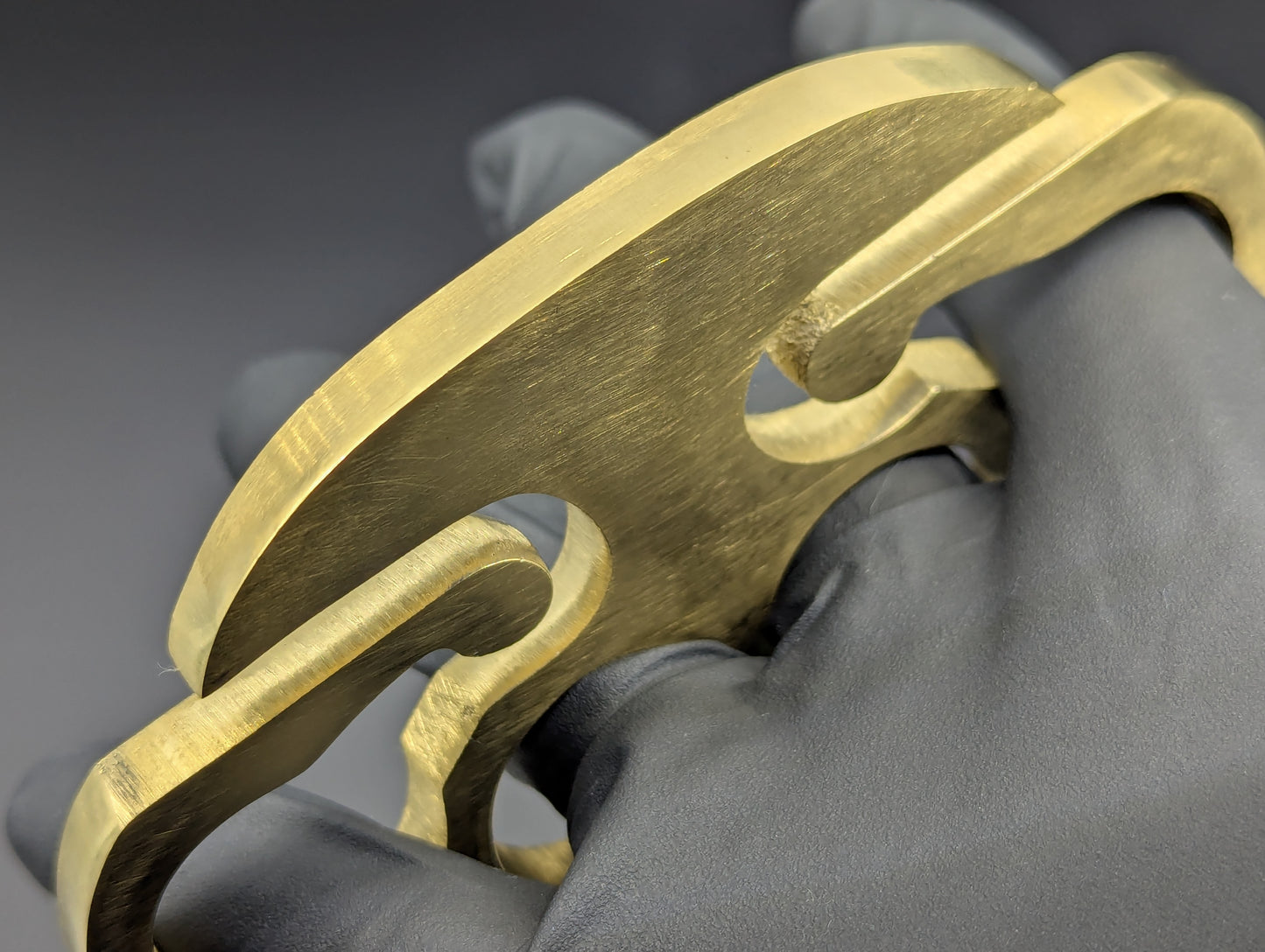 Solid Brass Keyring Belt Loop Knuckle Duster