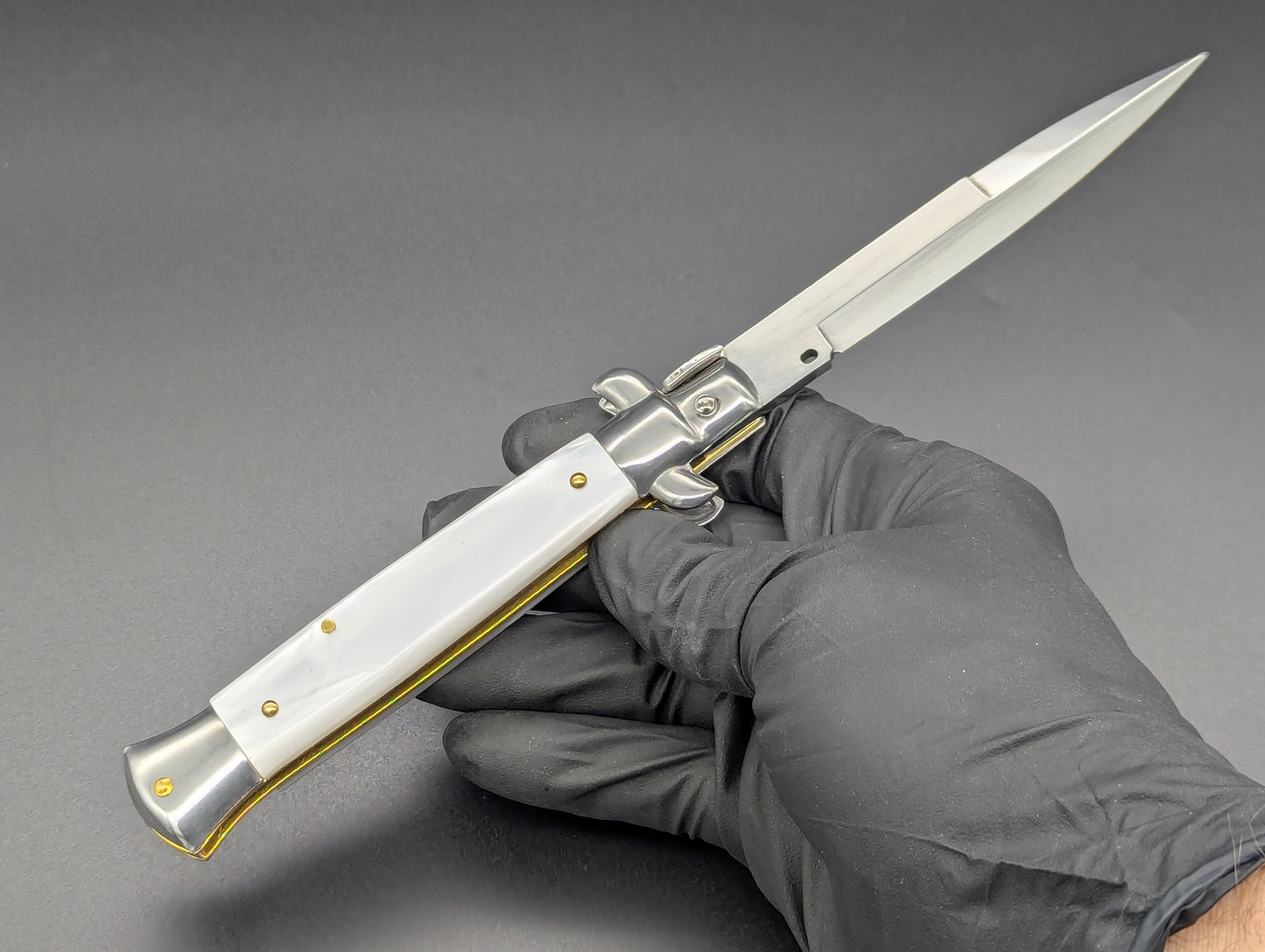 9" Frank Beltrame Faux Pearl Scale Italian Stiletto Bayonet