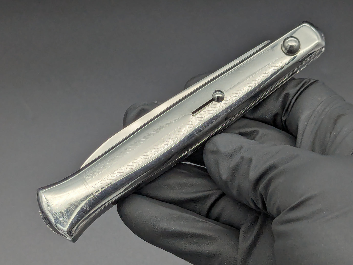 XL ANTIQUE ITALIAN STAINLESS FANTAIL SWITCHBLADE KNIFE