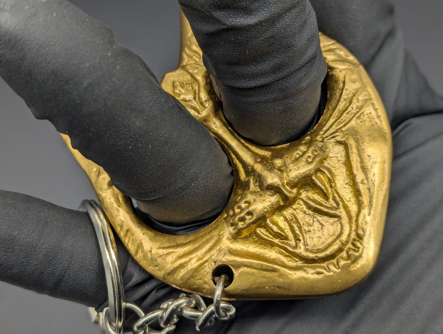 Solid Brass Cat Self Defense Keyring