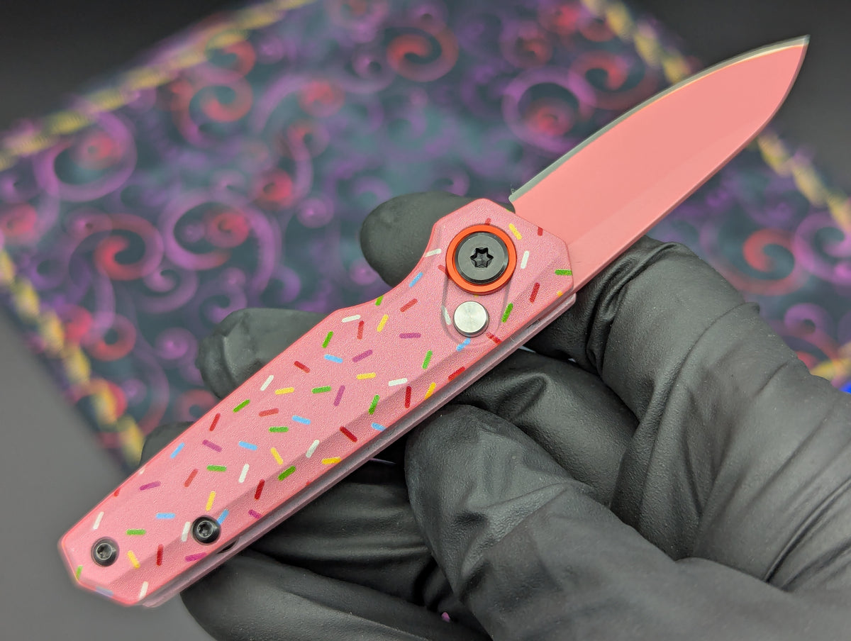 PINK SPRINKLE DONUT CALI LEGAL SWITCHBLADE KNIFE