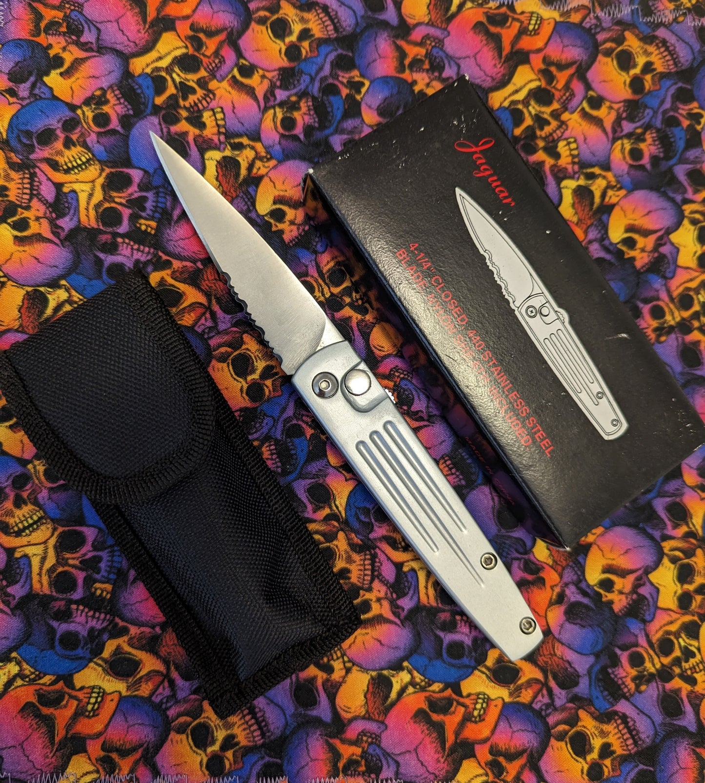 NOS Silver Spike Automatic Knife