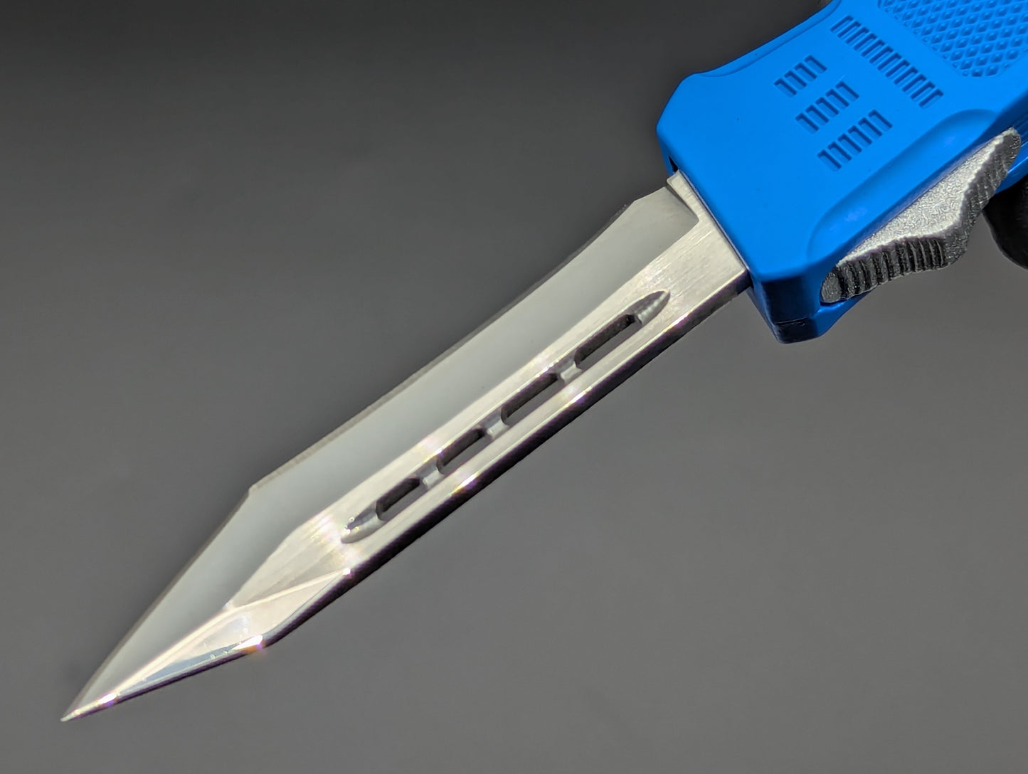 7" Mini Modified Tanto CQB OTF Automatic Knife Blue