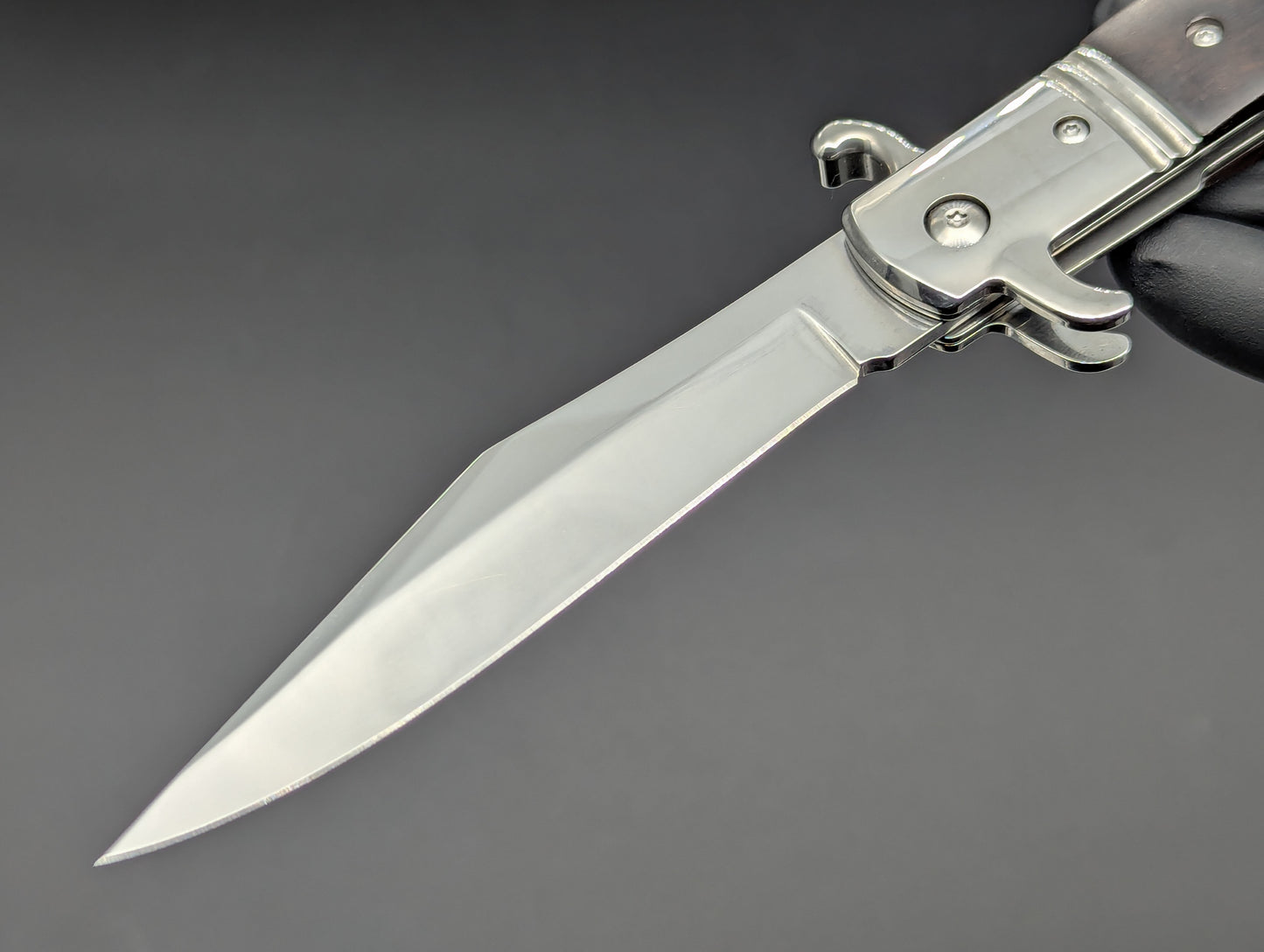 USSR Hidden Release Automatic Knife Dark Wood