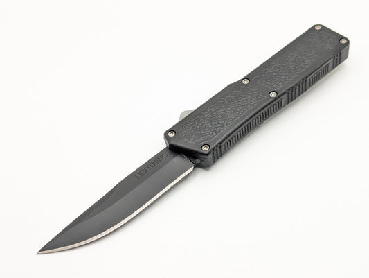 Lightning OTF Knife Black Tactical Drop Point