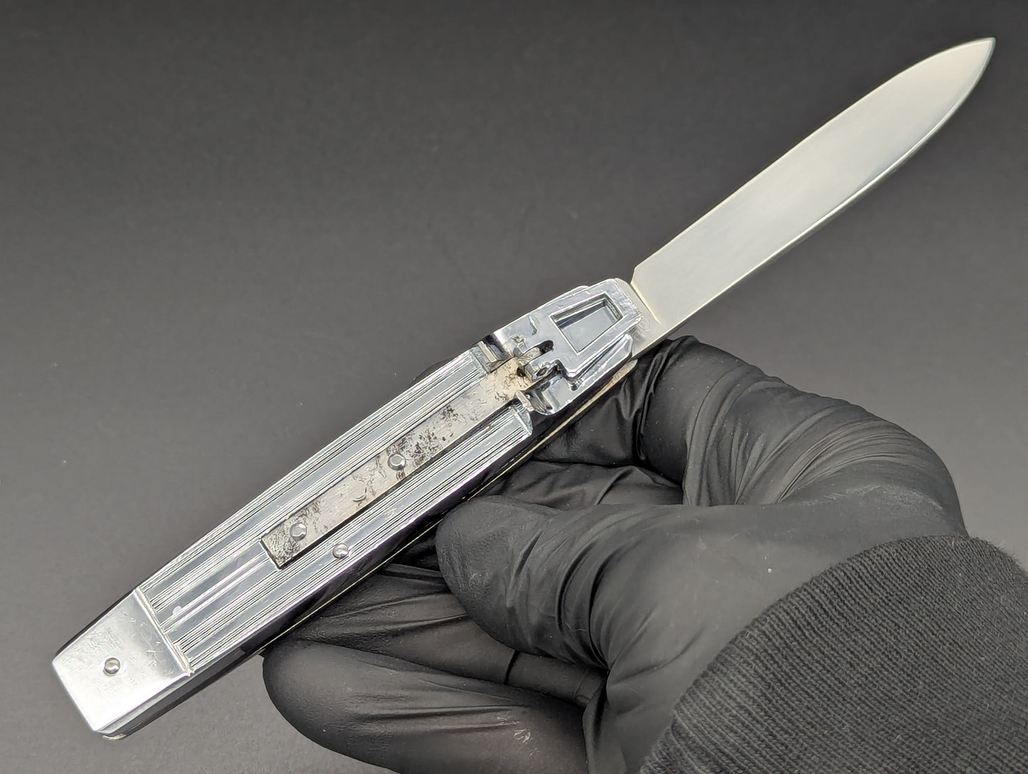 7" ANTIQUE BONSA SOLINGEN STAINLESS SWITCHBLADE LEVERLOCK