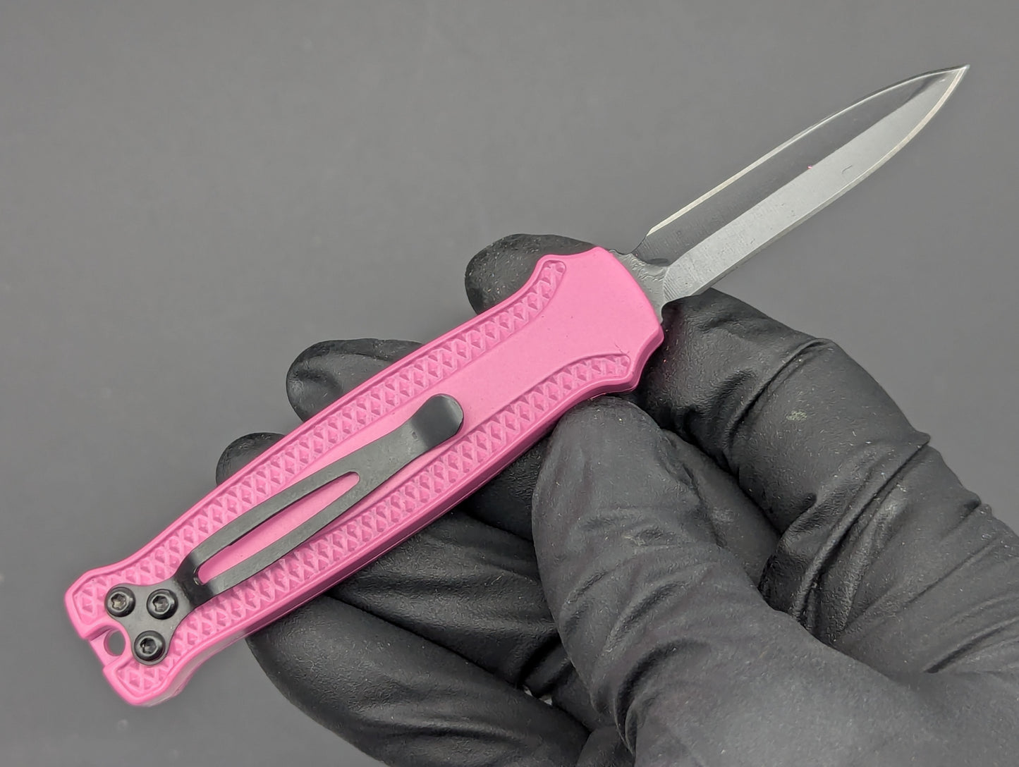 PINK PIRANHA MINI D/A OTF KNIFE DAGGER BLADE
