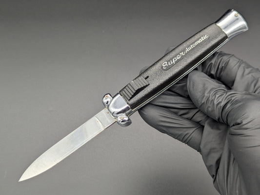 VINTAGE 80'S BLACK "SUPER-AUTOMATIC" OTF KNIFE