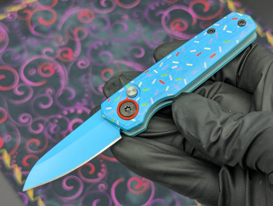BLUE SPRINKLE DONUT CALI LEGAL SWITCHBLADE KNIFE