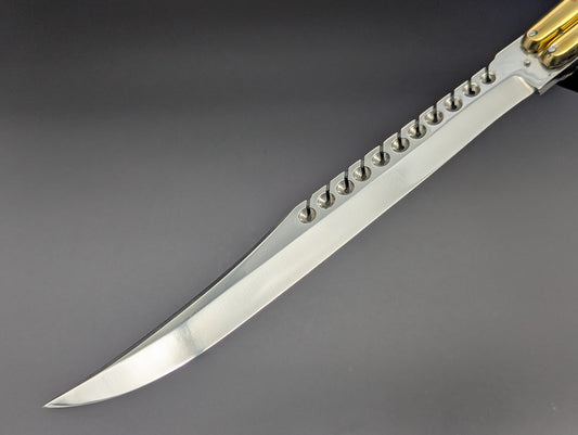 14.25" BUSISI XL BLADE FHM BALISONG RAMBO BONE