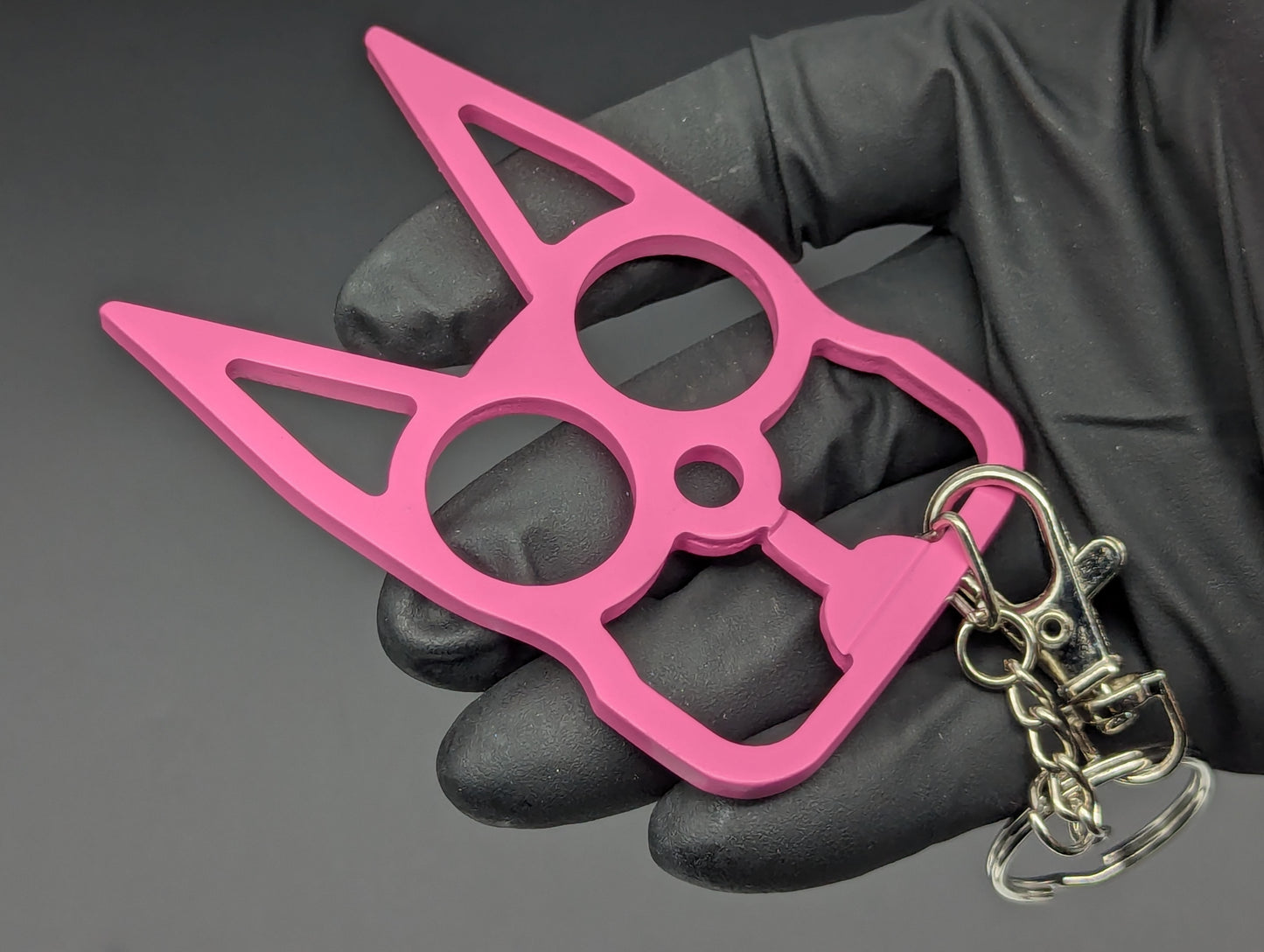 PINK STEEL CAT SELF DEFENSE KEYRING