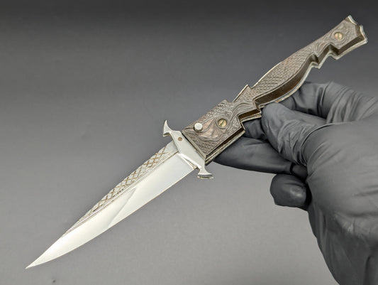 Vintage Soviet Era GOTHIC DAGGER Russian Prison Switchblade Knife