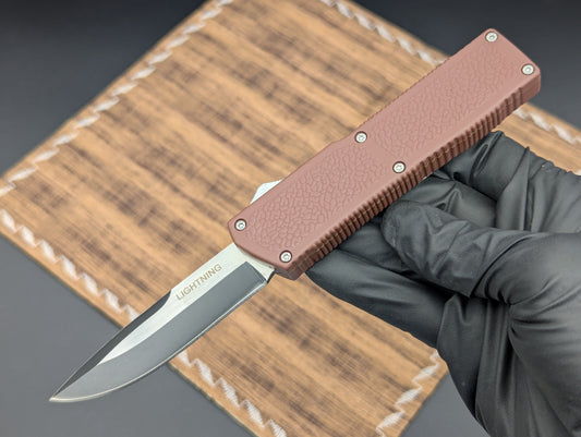 BROWN LIGHTNING 2.0 D/A OTF  KNIFE DROP POINT PLAIN