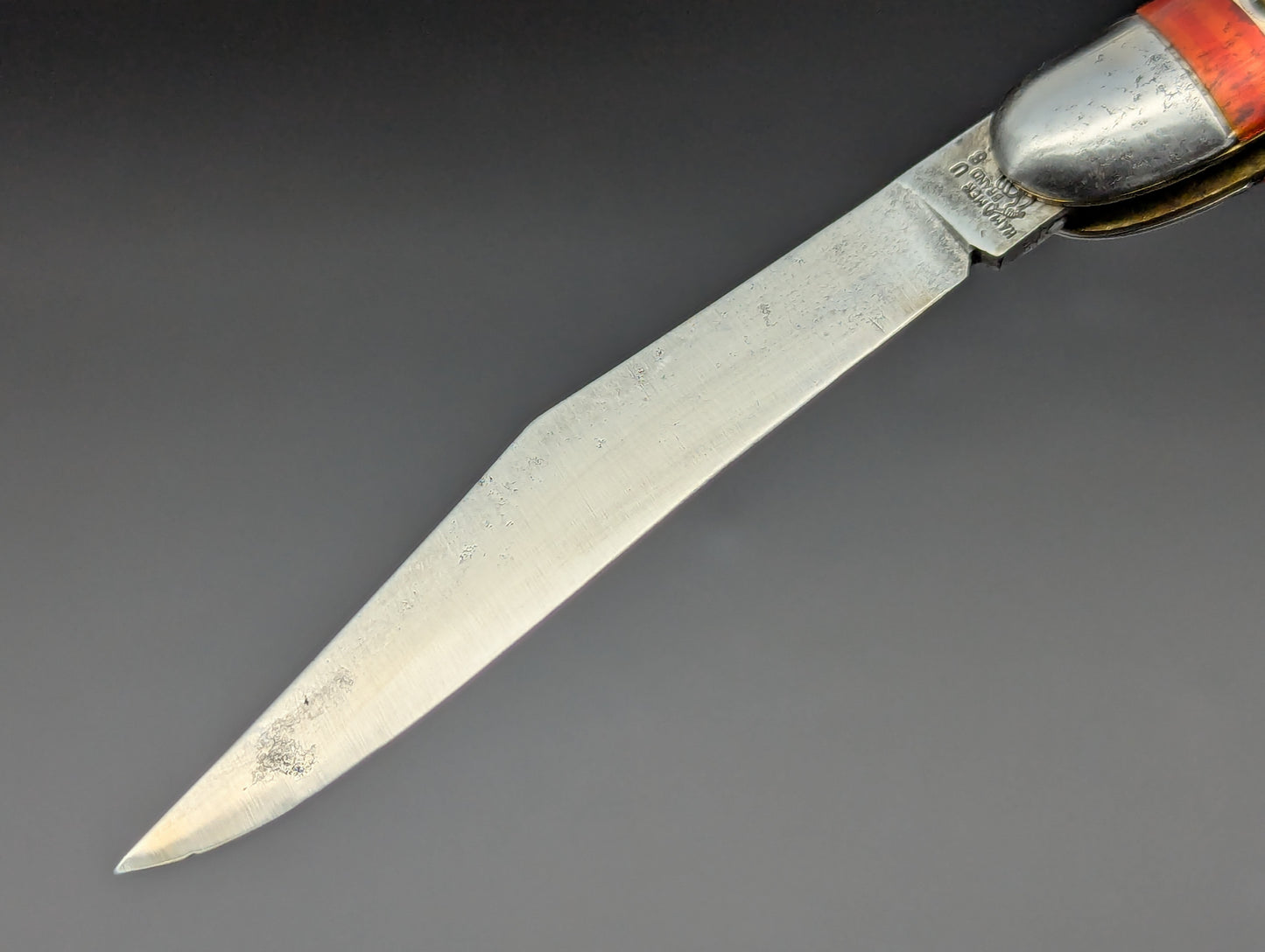 ANTIQUE HAMMER BRAND CANDY STRIPE TOOTHPICK SWITCHBLADE KNIFE