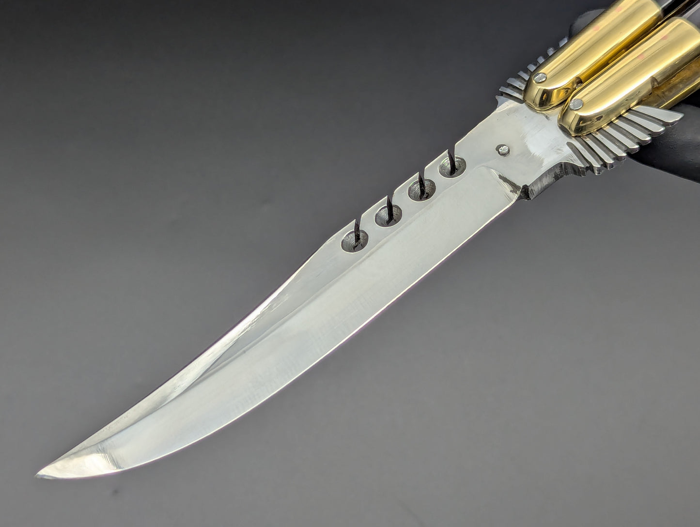 29CM RAMBO EAGLE TANG BRASS DEER HORN FHM BALISONG