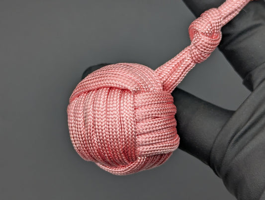 PINK 3 OZ 550 LB PARACORD MONKEY FIST SELF DEFENSE KEYRING