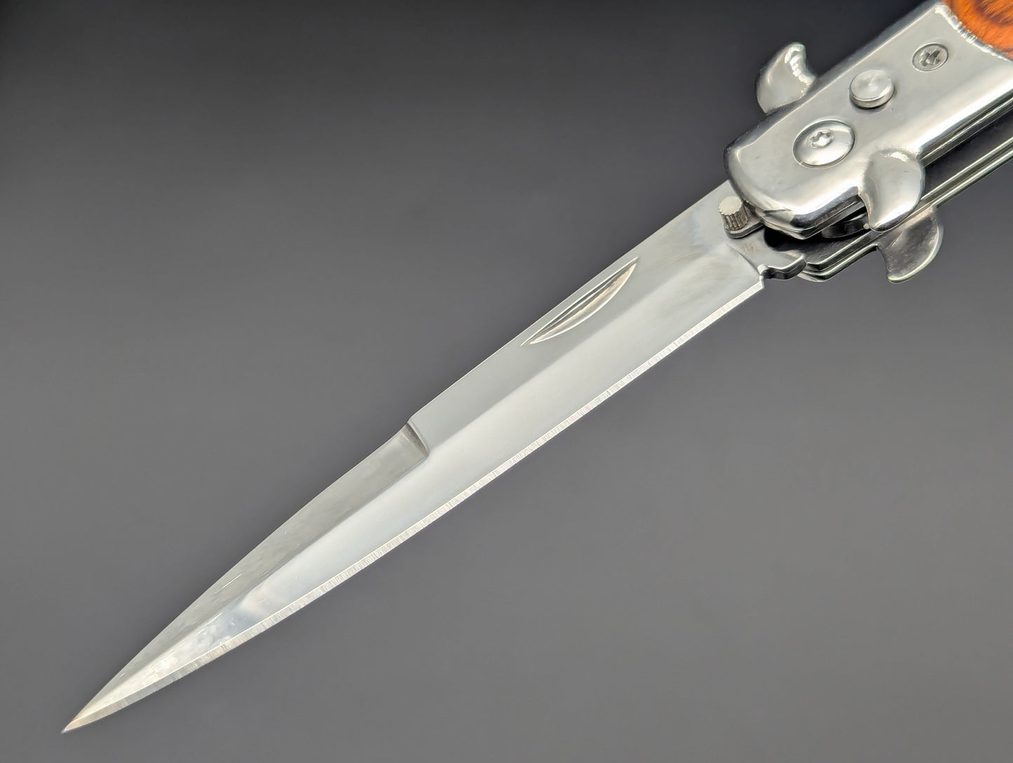 SOLID WOOD DIABLO MILANO STILETTO KNIFE