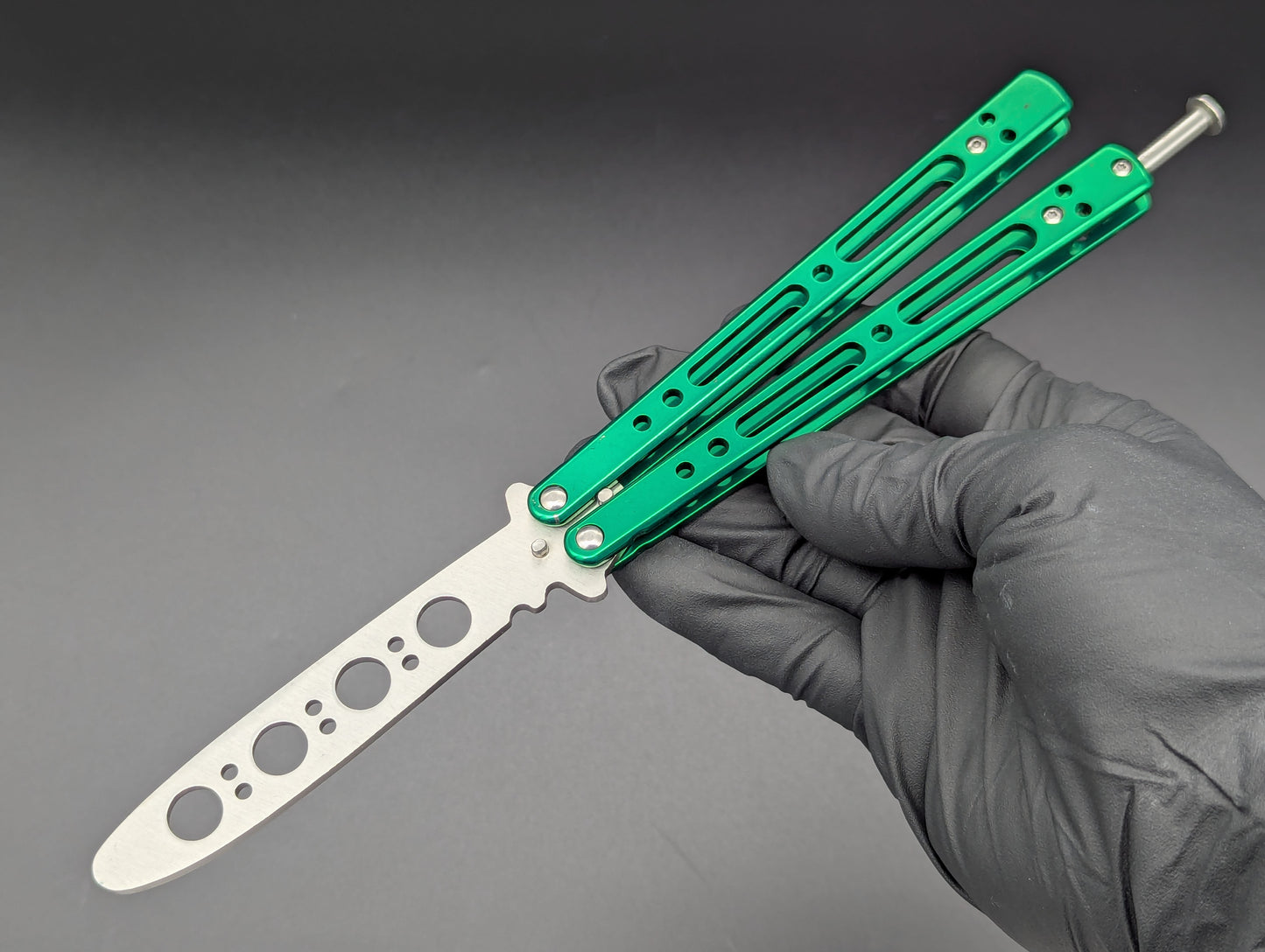 GREEN SKELETONIZED BALISONG TRAINER