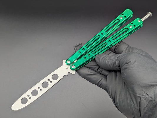GREEN SKELETONIZED BALISONG TRAINER