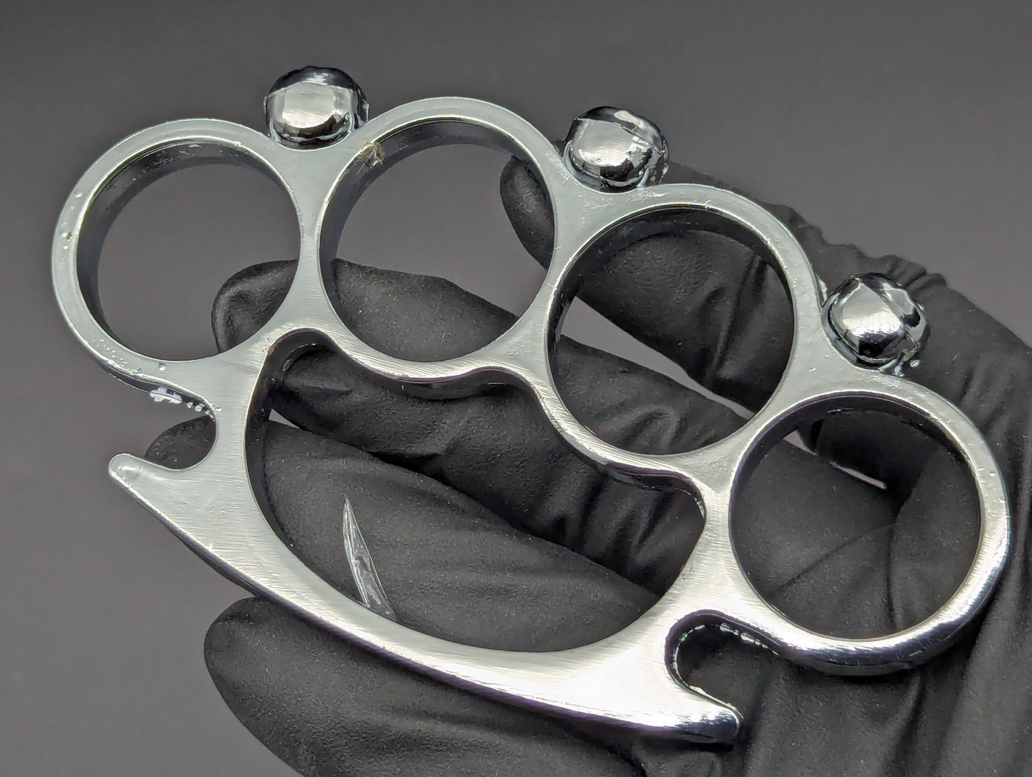 Chromed Skull Four Stall Steel Knuckle Duster