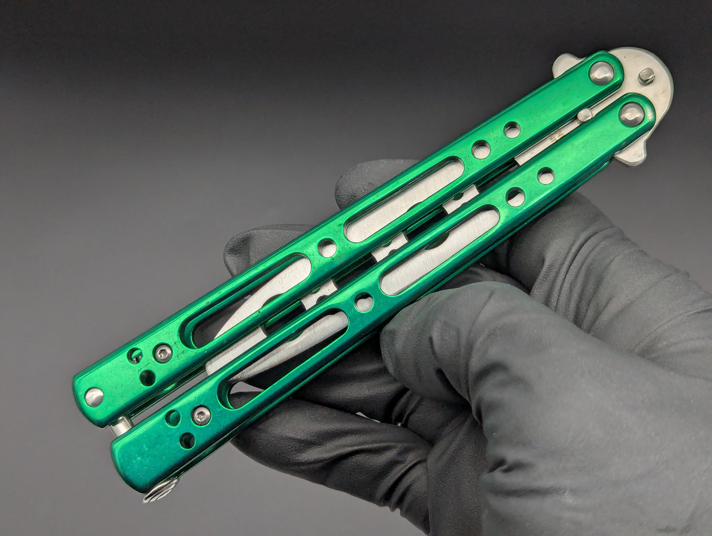 GREEN SKELETONIZED BALISONG TRAINER