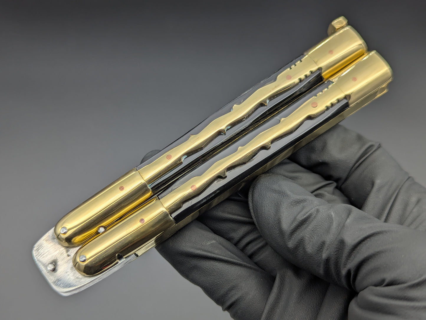 23cm TRADITIONAL PHILIPPINES HANDMADE BALISONG KRIS KALAPKOP BLACK