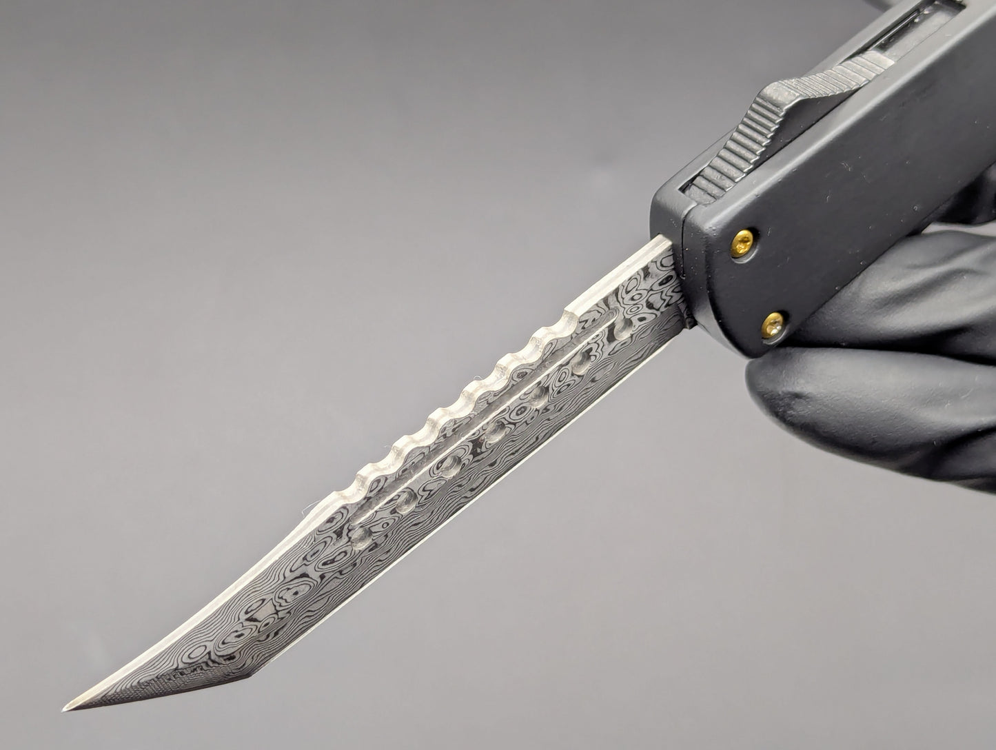 8.5" DAMASCUS HELL RAISER D/A OTF KNIFE