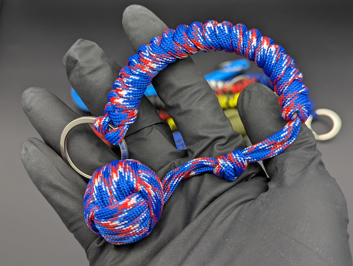 3 Oz Red White & Blue Monkey Fist Keyring