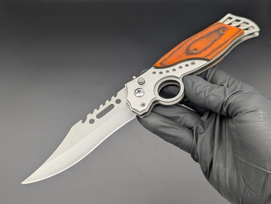 9.5" ROSEWOOD CIGAR CUTTER AUTOMATIC OPENING KNIFE